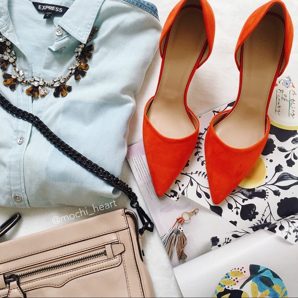 J. Crew Shoes - J. Crew 'Elsie' Flame Suede d'Orsay Pump